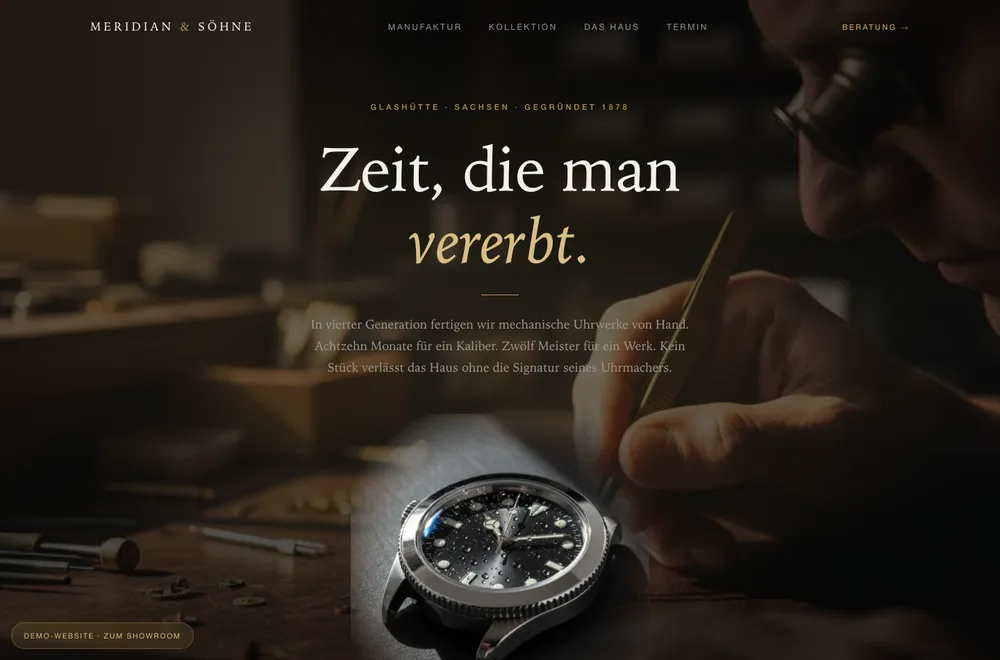Studie: Website einer Uhrenmanufaktur